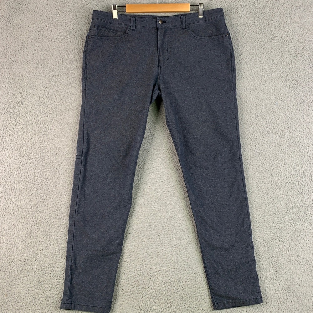 Lululemon ABC Pant Pant Men's 36 x 31 Blue Tech Canvas Slim Casual Stretch Chino